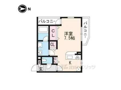 BLUE GRASS(ワンルーム/3階)の間取り写真