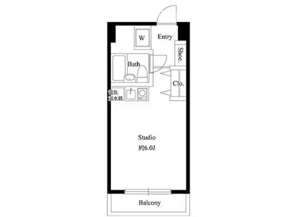 クレセントコート柏A(ワンルーム/5階)の間取り写真