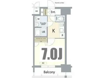 エスリード大須観音プリモ(1K/7階)の間取り写真