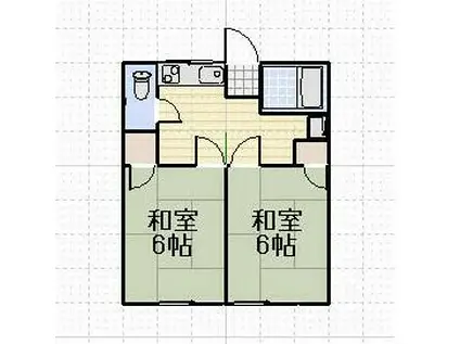 ベルコーポ吾妻D(2K/1階)の間取り写真