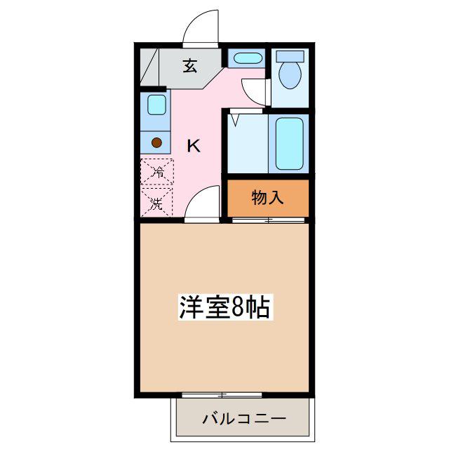エトワール高山(1K/2階)の間取り写真