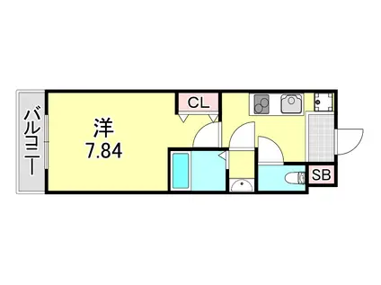 AILE御影塚町(1K/4階)の間取り写真