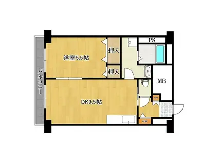 グレイスハイツ長町(1LDK/4階)の間取り写真