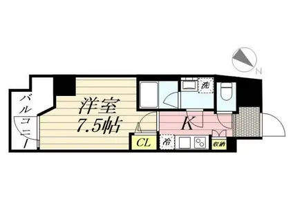 GRAN PASEO麻布十番(1K/8階)の間取り写真