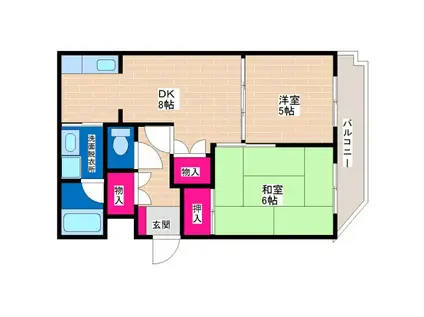 カサヴォストラ喜連3NEW HOPE (2DK/1階)の間取り写真