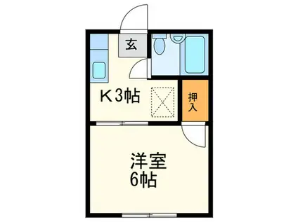 桑野ハイム(1K/1階)の間取り写真