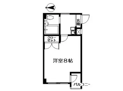 セントラルマンション笹塚(1K/2階)の間取り写真
