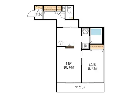 HEBEL MAISON A(1LDK/1階)の間取り写真