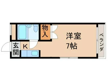 大紘ビル(ワンルーム/2階)の間取り写真