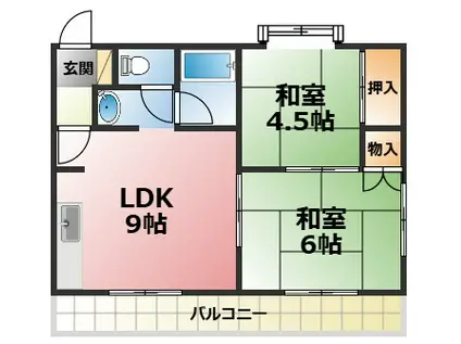 メゾン ド レグルス(2LDK/3階)の間取り写真