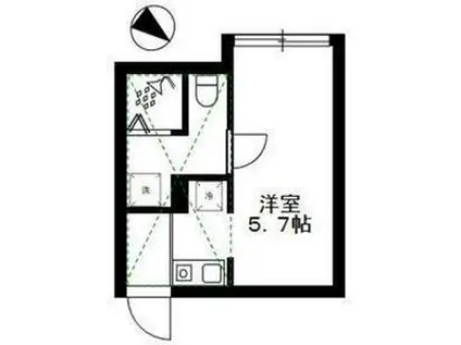 ヴィシェフラット(ワンルーム/2階)の間取り写真