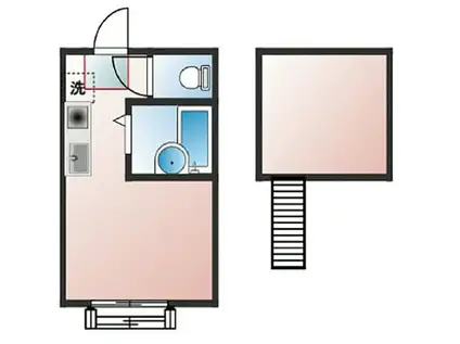 パンシオン東林間(ワンルーム/1階)の間取り写真