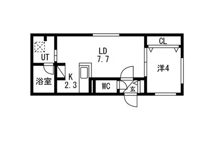 F-WORKS南郷(1LDK/4階)の間取り写真