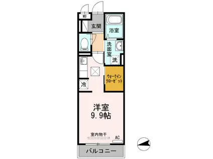 メゾンエトワール雲雀町(ワンルーム/1階)の間取り写真