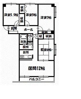 トーアパレス豊岡(4LDK/9階)の間取り写真