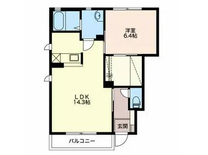 シャーメゾン愛宕町(1LDK/1階)の間取り写真