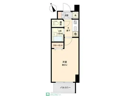 フォレシティ門前仲町(1K/6階)の間取り写真