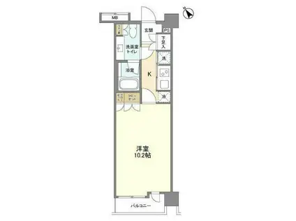 クインテット恵比寿(1K/4階)の間取り写真