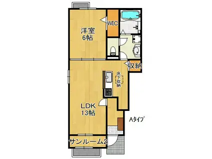 ここのえ(1LDK/1階)の間取り写真