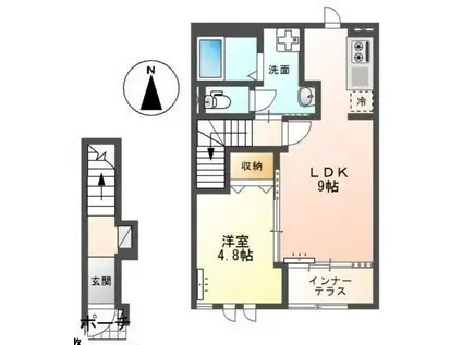 スウィーティー(1LDK/2階)の間取り写真