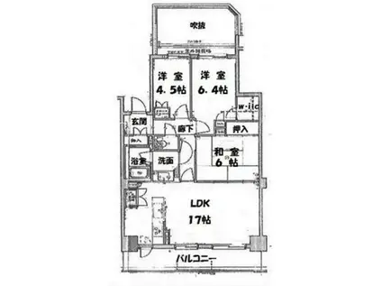 パークハイム元城(3LDK/4階)の間取り写真