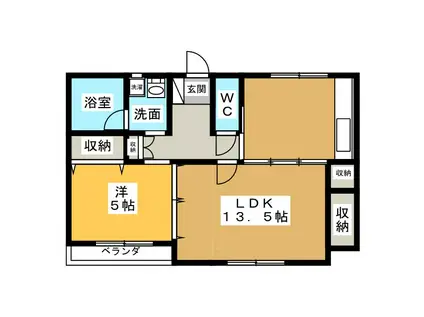 ミレニアム2000(1LDK/2階)の間取り写真