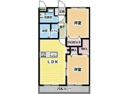 ボヌフィール(2LDK/3階)の間取り写真