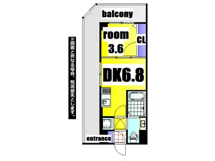 NO.71 ORIENT TRUST TOWER(1DK/11階)の間取り写真