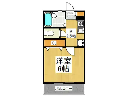 ソフィア秋津(1K/2階)の間取り写真