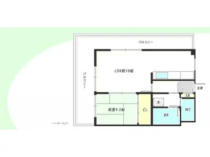 ルエメゾン・ロワール・ユニバーシティ(1LDK/7階)の間取り写真