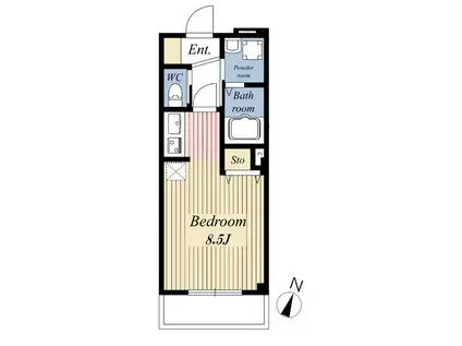 ル アンビシャス(ワンルーム/1階)の間取り写真