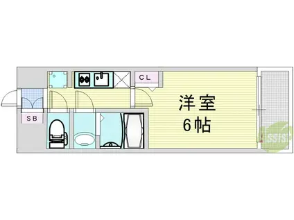 グランカリテ北梅田(1K/9階)の間取り写真