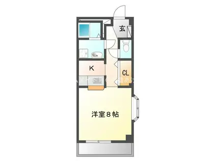 ウイングコート東小田原(1K/1階)の間取り写真