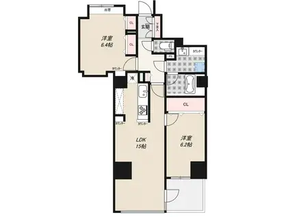 アマックス横浜(2LDK/4階)の間取り写真