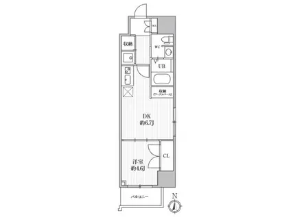 CAVANAYOTSUYA(1DK/14階)の間取り写真