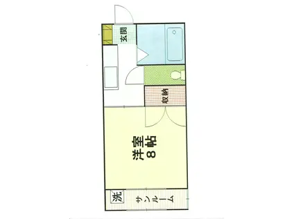 太陽ハイツ(1K/2階)の間取り写真