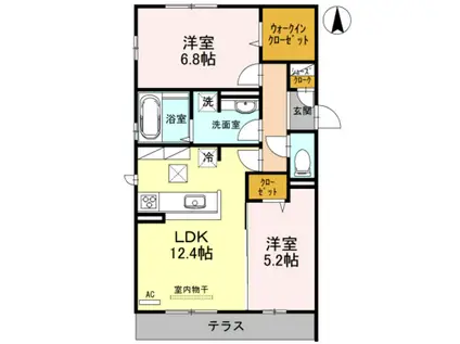 プランドール宏都 A棟(2LDK/1階)の間取り写真