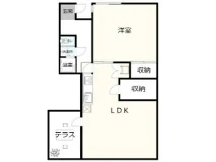 プランドール目黒(1LDK/1階)の間取り写真