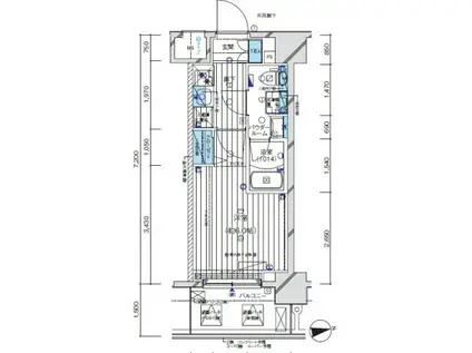 メインステージ亀有(1K/6階)の間取り写真