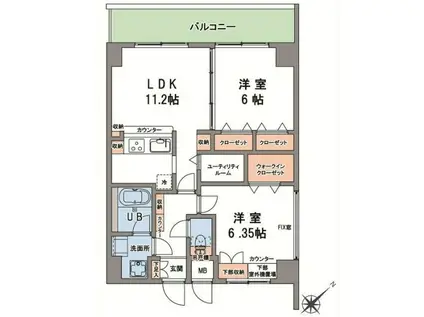 オーエヌ ビルディング(2LDK/7階)の間取り写真