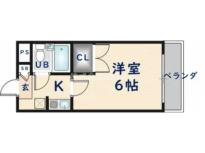 ドムールコスモス布施(1K/2階)の間取り写真
