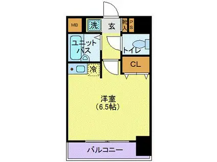 グランシャルム浦安Ⅲ(ワンルーム/6階)の間取り写真