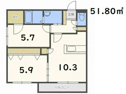 ファーストクラス南円山(2LDK/1階)の間取り写真