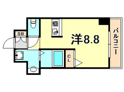 プレサンス神戸みなと元町(ワンルーム/6階)の間取り写真