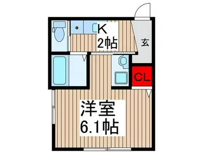 グラン・プレミスト所沢(1K/2階)の間取り写真