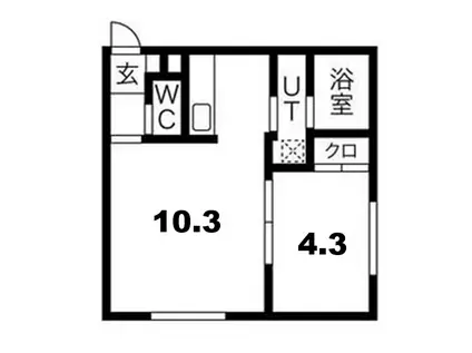 フォレストRIII(1LDK/1階)の間取り写真