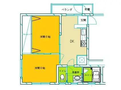 エンゼルハイツ(2DK/2階)の間取り写真