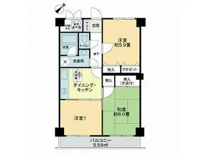 ライオンズマンション戸塚第五(3DK/2階)の間取り写真