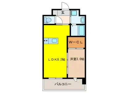 PRENDRE MAISON HIROTA(1LDK/8階)の間取り写真