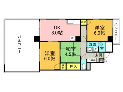 中町松野ビル(3DK/3階)の間取り写真